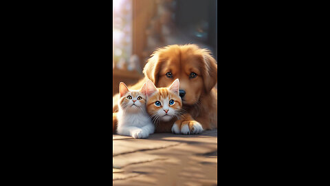 cat fell in love with dogs