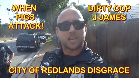 First Amendment Follow Up Audit - Redlands Police Department Officer J James Acting Like a PIG!