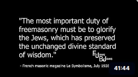 Freemasonry Is A Jewish Institution