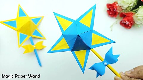 How to Make Magic Paper Wand | Paper Star Wands | Easy Paper Crafts Step by Step