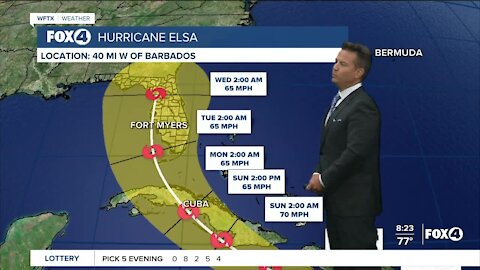 Hurricane Elsa strengthening on its approach to Florida