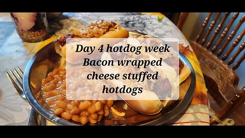 Day 4 Hotdog week Bacon wrapped cheese stuffed hot dogs #hotdogs #hotdogrecipe