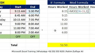 Calculating Total Working Hours using Excel - 3 Solutions