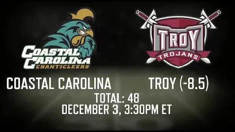 Sun Belt Championship Preview | Coastal Carolina vs Troy Picks, Predictions and Betting Odds | Dec 3