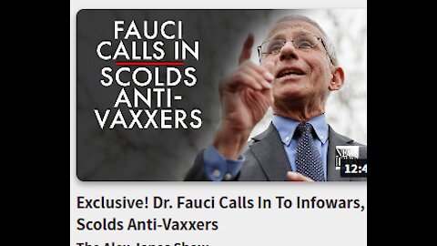 Dr. Fauci Calls In To Infowars, Scolds Anti-Vaxxers