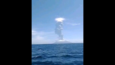 Indonesian Lewotolo Volcano