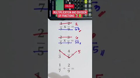 Multiplication and Division of Fractions made easy #mathematics #mathtutor #mathteacher #mathtricks