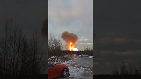 A gas pipeline exploded and is on fire near St. Petersburg.
