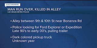 Man run over, killed in alley in Las Vegas