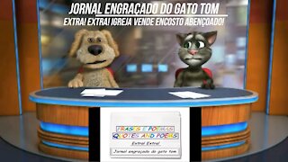 Jornal engraçado do gato tom: Igreja vende encosto abençoado! [Frases e Poemas]