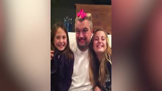 Two Girls Give Dad A Funny Makeover