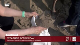 Preparing for flooding with sandbags