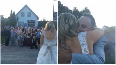 Bride and groom reveal baby's gender with baseball bat