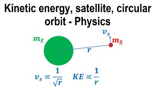 Kinetic energy, satellite, circular orbit, gravitation - Physics