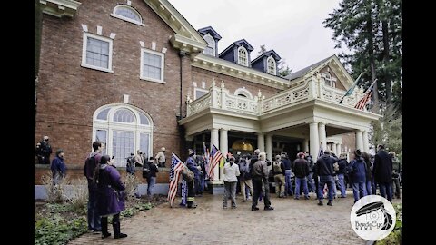 Protest at Washington State Governor's Mansion on January 6th, 2021