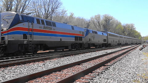 Amtrak Phase II Heritage Engine Pulling 5 Private Passenger Cars