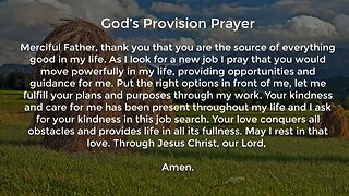 God’s Provision Prayer (Prayer for Job Seekers)
