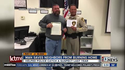 Las Vegas plumber saves neighbor from burning home, saves police officer in less than a year