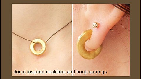 (DIY) how make donut inspired necklace and hoop earrings