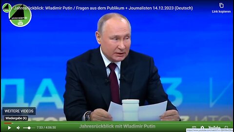 Putins komplette Jahrespressekonferenz mit deutscher Übersetzung im Video