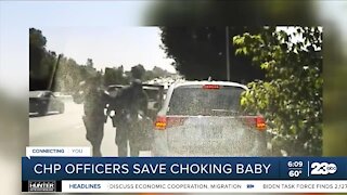 Dashcam video catches moments CHP officers save choking baby