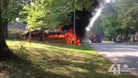 KC school bus driver hailed as hero after fire