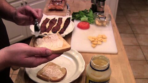 BLT with Candied Bacon and Pork Skins