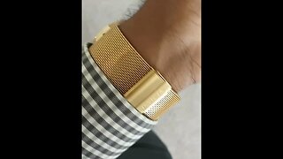 mesh bracelet gold vintage men watch with mother of pearl dial