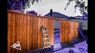 8ft Board on Board Fence with Sliding Gate
