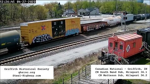 WB Manifest with 5 Blue CEFX Unit's in Griffith, IN on April 27, 2023