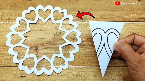 Love Shape Paper Cutting Design | How to Make Paper Snowflake Easy | Easy Paper Crafts