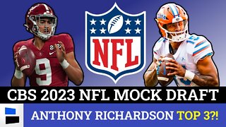 2023 NFL Mock Draft From CBS - Anthony Richardson TOP 3 PICK?! + Will Anderson To Chicago Bears