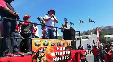 SOUTH AFRICA - Cape Town - Cosatu March (Video) (vGs)