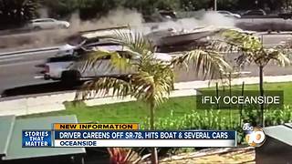 Driver careens off SR-78, hits boat and several cars