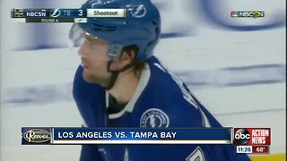 Tampa Bay Lightning win 9th straight game, beat Los Angeles Kings 4-3 in shootout