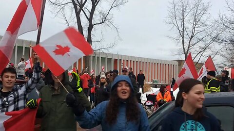 Fredericton Protest in support of #TruckersForFreedom2022 (Feb12, 2022)