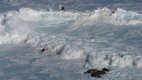 THE INSANE BEATDOWN AND RESCUE OF BILLY KEMPER FROM THE ROCKS AT JAWS LEFT FULL BREAKDOWN