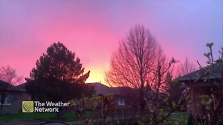 Brilliant colours adorn the sky during sunset