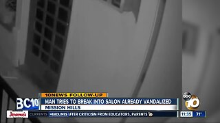 Man tries to break into salon already vandalized