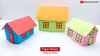 How to Make Paper House For School Project | Mini House Making | Easy Paper Crafts Step by Step