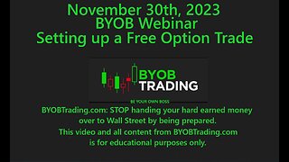 November 30th, 2023 Setting up the Free Option Trade. For educational purposes only.
