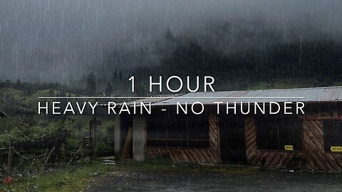 HEAVY RAIN at NIGHT on Roof to Sleep Deep and Sleep Fast ⚡Relax, Reduce Stress with Rain Soundss