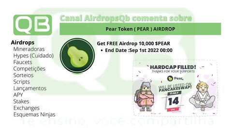 Pear Token ( PEAR ) AIRDROP - Sep 1st 2022