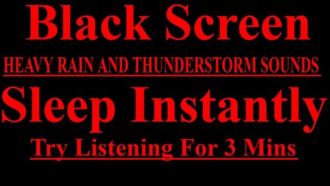 HEAVY RAIN and THUNDERSTORM Sounds for Sleeping 10 HOURS BLACK SCREEN VERY LOUD THUNDER Relaxation