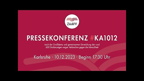 #KA1012 - Livestream ZAAVV-Pressekonferenz. ZAAVV am 10.12.2023