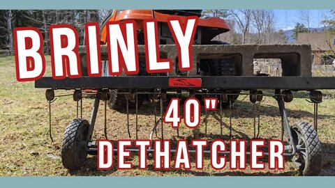 40" Brinly Tow Behind Dethatcher ||Preparing Front Lawn for Overseeding||LINK IN DESCRIPTION||