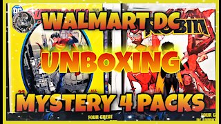 UNBOXING Walmart DC Comics Mystery 4 Packs