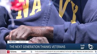 National City students thank World War II veteran for his service