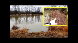 Heavy Rains cause pond dam to overflow at Southern Illinois farm