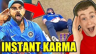 AMERICAN REACTS TO CRICKET INSTANT KARMA MOMENTS (legendary...)